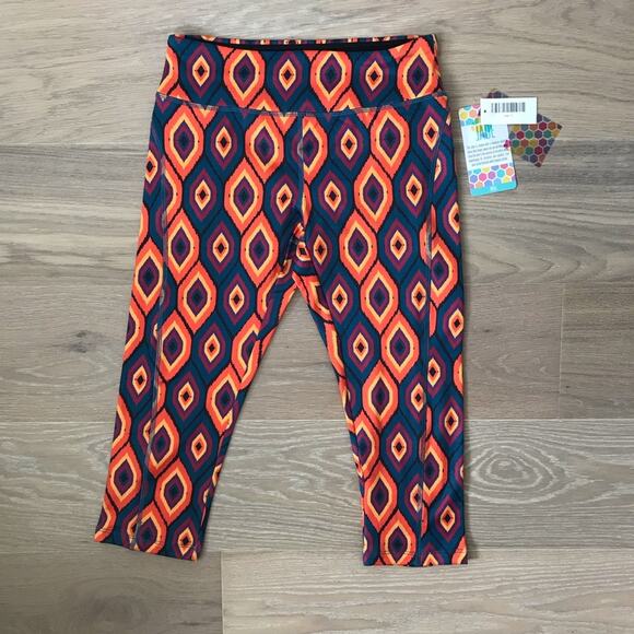 LuLaRoe Jade Capri Yoga Leggings Pants in Ikat Print NEW sz 4/6 Small - Picture 1 of 3
